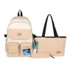 2026 Nueva Mochila Escolar para Estudiante de Secundaria Estilo Japonés Mochila Grande de Alta Capacidad para Estudiante de Preparatoria Mochila de Tres Piezas para el Campus