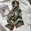 Lenço Longo de Seda Lenço de Seda de Amora Feminino Exquisito Pônei Liso Crepe Cetim Top Camada Dupla Versátil Celebridade da Internet Fita Longa