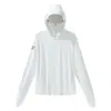 Ropa de Protección Solar de Seda de Hielo con Visera Negra de Goma de Cobertura Total M-XL para Hombres y Mujeres, Estilo Pareja, Cremallera YKK, Parche Físico de Alta Calidad