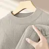 Suéter Sencillo de Cuello Redondo Lyocell Lana Merino para Hombre 2026 Elegante Cálido Capa Base Estilo Maduro Tejidos al por Mayor
