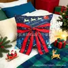 Fronha de almofada 3D temática de Natal transfronteiriça, de linho estampada com um design de árvore de Natal, para sala de estar ou uso festivo