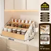 Estante para condimentos de cocina, estante para condimentos de encimera, estante multifuncional de almacenamiento de condimentos para aceite, sal, salsa y vinagre