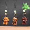 Tallas Pequeñas de Animales del Zodiaco en Sándalo, Cadenas Creativas y Lindas Personalizadas para Teléfono Móvil, Llaveros, Pequeños Regalos de Madera