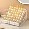 Caixa de armazenamento para nail art, expositor de esmaltes transparente multicamadas, para uso diário em casa, organizador de batons, cosméticos, géis de unha