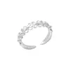 Anillo de Flor Pequeña Simple Dulce Fresco de Plata s925 para Mujer Estilo Coreano Estilo ins Nicho Versátil Abierto Ajustable 5311A