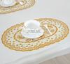 Mantel individual posavasos al por mayor estilo europeo dorado PVC tapete para maceta aislamiento térmico desechable mantel individual occidental tapete para mesa de té tapete para olla jarrón redondo