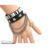 Pulseira larga de couro multicamadas, best-seller transfronteiriça europeia e americana, com um design de caveira ousado e marcante com rebites, perfeita para dança de rua punk e como um acessório estiloso