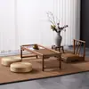 Mesa de Café de Bambú Tatami, Mesa Pequeña Sencilla para Ventana Abuhardillada, Mesa de Café Pequeña Estilo Japonés, Mesa de Piso, Mesa Baja Zen, Combinación de Mesa y Silla Retro