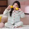 Pijama para niños, conjunto de dos piezas de forro polar con mangas largas, holgado, otoño e invierno, elegante y casual, para niñas mayores