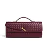 Bolso Baguette Ruyi Tejido a Mano de Cuero Suave, Bolso Acordeón Cuadrado Horizontal, Bolso de Mano de Exportación, Bolso Cruzado, Lujo Ligero