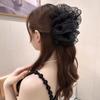 Cetim de alta qualidade Grande Arco Preto Tubarão Clipe Headwear Quadrado Diamante Volta Grampo de Cabelo Feminino Grampo de Cabelo