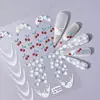 Pegatinas Originales de Flores Frescas para Uñas Francesas 5D Estampado Estéreo Fresa Margarita DIY Pegatinas de Arte para Uñas Francesas Modelo AA