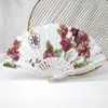 Abanico de Encaje Vintage Estilo Europeo de Flor Única para Mujer, Abanico de Orquídea de Verano, Abanico Plegable para Fotografía de Performance de Danza, En Stock