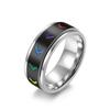 Anillo giratorio de acero inoxidable arcoíris transfronterizo de Amazon europeo y americano, joyería de mano de personalidad nicho, fabricantes en stock