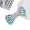 Corda de Algodão Colorida em Degradê de 4mm, Fio Cardado Tingido, para Artesanato DIY, Tecelagem, Fabricação de Pulseiras e Materiais para Joias Venda por Atacado