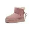 Botas de Neve de Algodão com Solado Grosso para Mulheres, Estilo Wasteland, Inverno Nordeste Grande Algodão Pelo Integrado Curto Impermeável Antiderrapante Espessado
