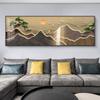 Lujo ligero Alto sentido sala de estar nuevo chino pintura decorativa pared de fondo de sofá pintura colgante oficina mural pintura de paisaje venta al por mayor