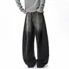Pantalones vaqueros lavados retro estilo Cityboy japonés para hombre, pantalones holgados de pierna recta tipo globo, pantalones largos tipo linterna de pierna ancha, modernos