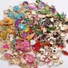 Colgantes de Aleación Esmaltada de Animales y Frutas Mixtos Multicolor Accesorios Accesorios para Joyería DIY Llavero Amuletos