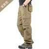 Calça Cargo Multibolsos Masculina de Algodão Respirável Casual para Uso Externo Resistente ao Desgaste Tática Tamanho Grande Calças de Comércio Exterior