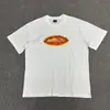 Venta a largo plazo de la serie Corteiz Devil Island, con un estampado de logo de letras en una camiseta de cuello redondo y manga corta, un estilo de algodón ajustado para ventas transfronterizas