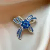 Broche Borboleta de Vidro de Luxo de Alto Padrão Transfronteiriço, Cristal Retro Incrustado com Diamantes, Elegante e Estiloso Broche para Blazer de Terno para Mulheres