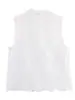 Moda Casual de Verano 2026 Estilo Europeo y Americano para Mujer Sin Mangas Versátil Bordado Hueco Camisa Chaleco Blanco