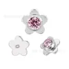 Pendientes de titanio y circonita cúbica de moda transfronterizos, joyería para piercing para mujer, pendientes pequeños simples de flor y corazón, tachuelas para cartílago de la oreja, venta al por mayor