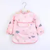 Bata de Algodón Puro para Bebé, Babero Delgado de Verano para Niños, 1-3 Años, Babero de Alimentación de Manga Corta para Bebé Clase A, Versión de Manga Larga