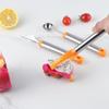 Kit de ferramentas de aço inoxidável para frutas com três peças, três em um, prato de frutas, faca para esculpir frutas, colher para cavar melancia