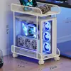 Suporte para Gabinete de Computador Home Office Sob a Mesa Base para Gabinete de Mesa com Rodinhas Prateleira de Armazenamento Removível