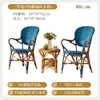 Cadeira de Jantar em Rattan PE com Estrutura em Rattan Natural Estilo Escandinavo Cadeira Individual para Casa Restaurante Poltrona Pousada Hotel Pátio