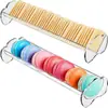 Conjunto de 2 bandejas acrílicas para display de macarons, porta-biscoitos adequados para sobremesas de casamento, formato retangular
