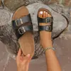 026 Verano Nuevo Suela Suave Hebilla Ken Tira Única Hebilla Doble Lentejuelas Talla 35-44 Chanclas de Moda Mujer