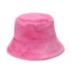 Sombrero de pescador de piel de conejo sintética para mujer, estilo japonés, de felpa, estilo coreano, cálido y grueso, para otoño e invierno.