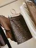 Saia de Camurça Estampada de Leopardo Moda Vintage para Mulheres, Nova Outono Cintura Alta Emagrecedora Versátil Linha A Bodycon Reta Midi