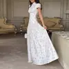Ropa de verano para mujer transfronteriza europea y americana nueva de 2026: Elegante vestido estampado de estilo francés, ajustado, con mangas abullonadas