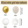 Set de Globos Blanco Arena Blanco Metal Dorado Transparente 40 Piezas Cumpleaños Combinación Libre Paquete de Globos de Látex