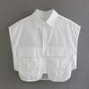 Comércio Exterior Transfronteiriço ZA Feminino 202 Verão Novo Multicor Bolso Decorativo Manga Curta Sem Mangas Cor Sólida Camisa Colete