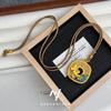 Nuevo Colgante de Estanque de Loto con Luna y Esmalte Dorado Antiguo Oro Arena Estilo Nacional Hueco Tejido Hilo de Oro Cuerda Tejida de Loto Collar