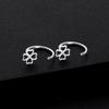 Pendientes de Plata de Ley S999 Árbol Banyan Pendientes Simples de Pie de Plata Anillo Elegante de Tremella Nueva Moda Joyería Pequeña para el Poro del Oído