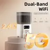Alimentador automático para mascotas de doble banda con cámara gran angular para gato y perro, máquina de alimentación cuantitativa programada, punto visual inteligente