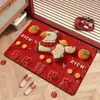 Alfombrilla de Piso de Tierra de Diatomeas Personalizada de Dibujos Animados Año Nuevo del Caballo para Baño, Alfombrilla Absorbente de Agua Antideslizante con Tacto de Felpa y Alfombrilla de Pie Resistente a la Suciedad