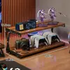 Soporte elevador para ordenador de escritorio, base elevadora para monitor, estante de almacenamiento multicapa, soporte para mando y auriculares para sala de juegos