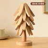 Alfombrilla Aislante para Árbol de Navidad de Gama Alta Madera Maciza Mesa de Comedor Creativa Forma de Árbol Pequeño Posavasos Antiescaldado Base para Ollas Base para Tazones
