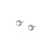 Brincos de Prata 925 Rose Gold com Cabochão de Pedra da Lua Mini Fofos Elegantes Redondos Novos Uma Peça Dropshipping