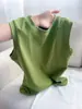 Chaleco Básico de Algodón Puro Estilo Coreano para Mujer, Camisola sin Mangas de Cuello Redondo Ajustada para Verano, Top Interior para Capas Diarias