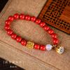 Diseño original mineral crudo original alto contenido Arena Emperador cinabrio arena de cristal pulsera arena dorada vintage pulsera de Loto para mujer