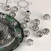 Prata Antiga 10mm Furo Grande Contas Vazadas Contas Espaçadoras Redondas Retro Acessórios DIY Liga Bola Oca Contas Soltas Acessórios para Joias