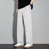 2026 Nuevos Pantalones para Hombre Casual Verano Simples Modernos Versátiles Sueltos Rectos Largos Pantalones de Algodón para Hombre